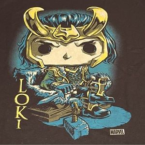 POP! Tees Funko Marvel Loki Mens Size‎ 2XL XXL Black Graphic Short Sleeve Shirt